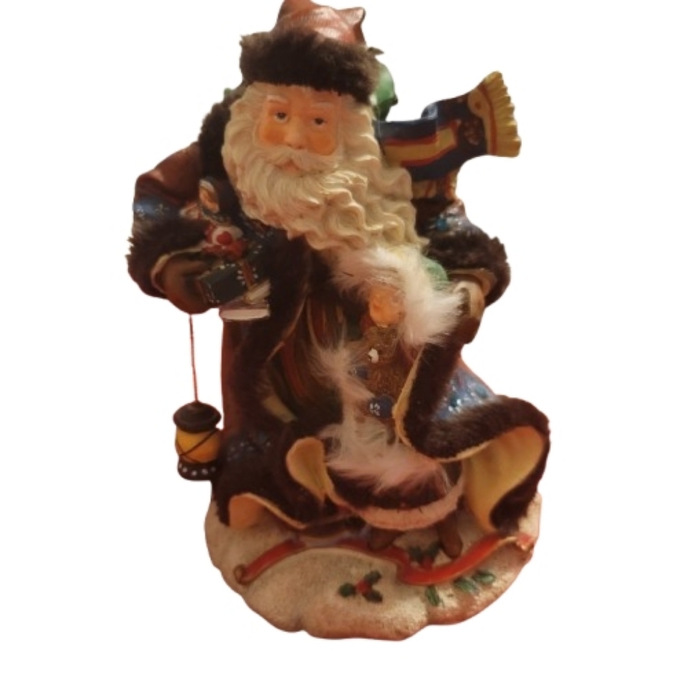 Father Christ.as Santa Claus Figurine with Lantern Music Box